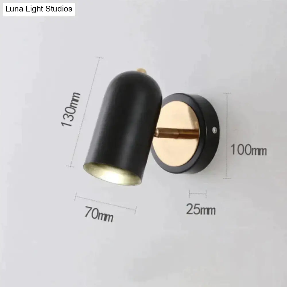 Industrial brushed nickel led wall sconce bedroom spotlight