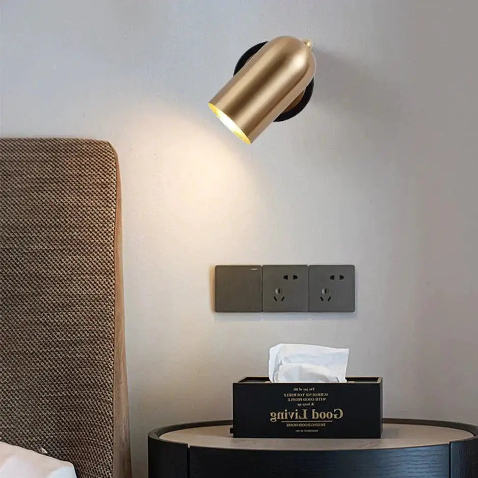 Industrial brushed nickel led wall sconce bedroom spotlight