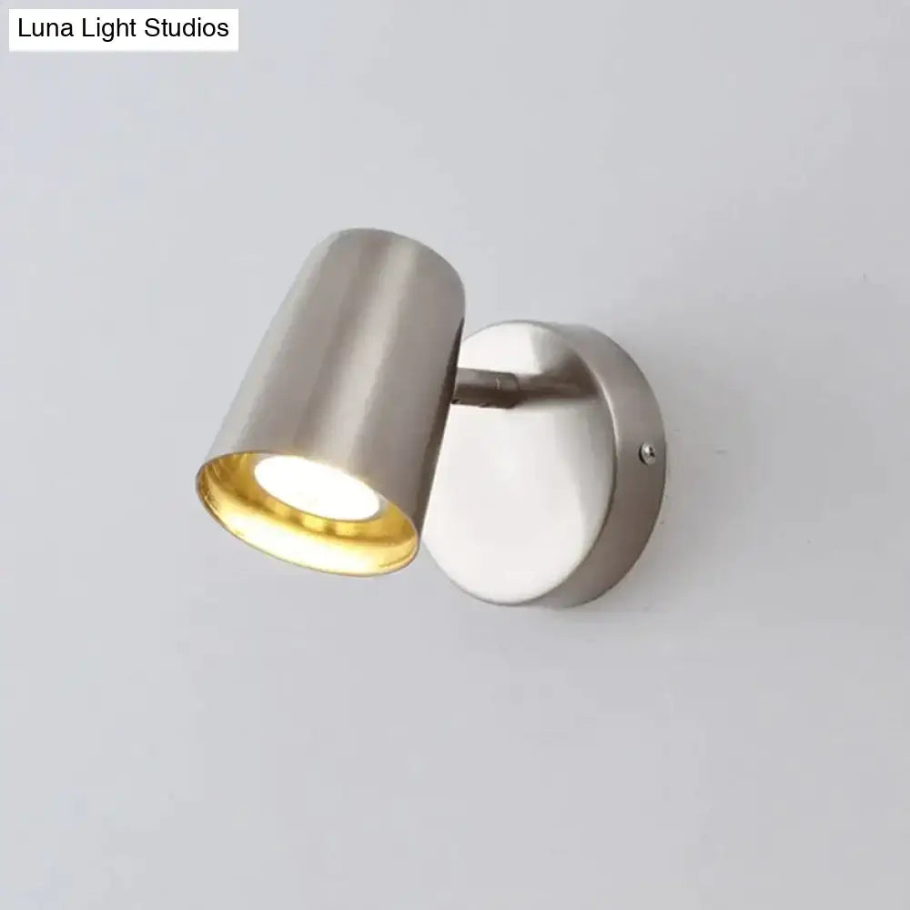 Industrial brushed nickel led wall sconce bedroom spotlight