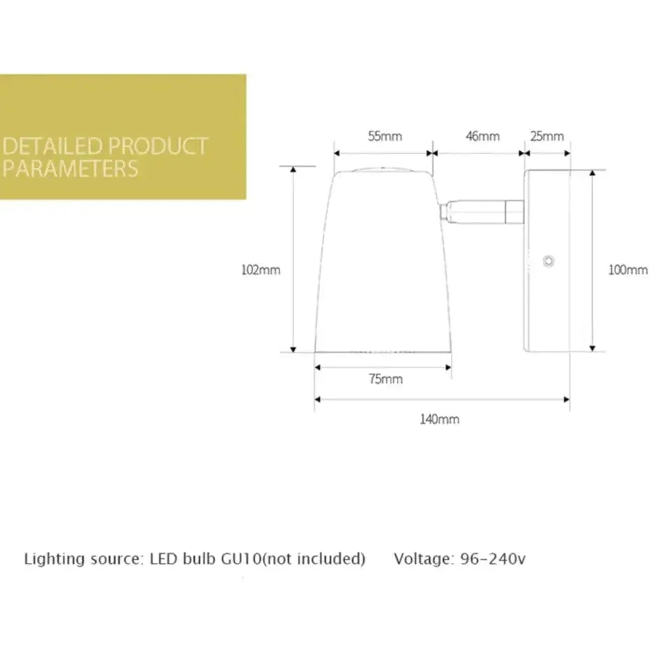 Industrial brushed nickel led wall sconce bedroom spotlight