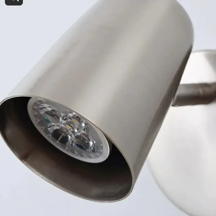 Industrial brushed nickel led wall sconce bedroom spotlight