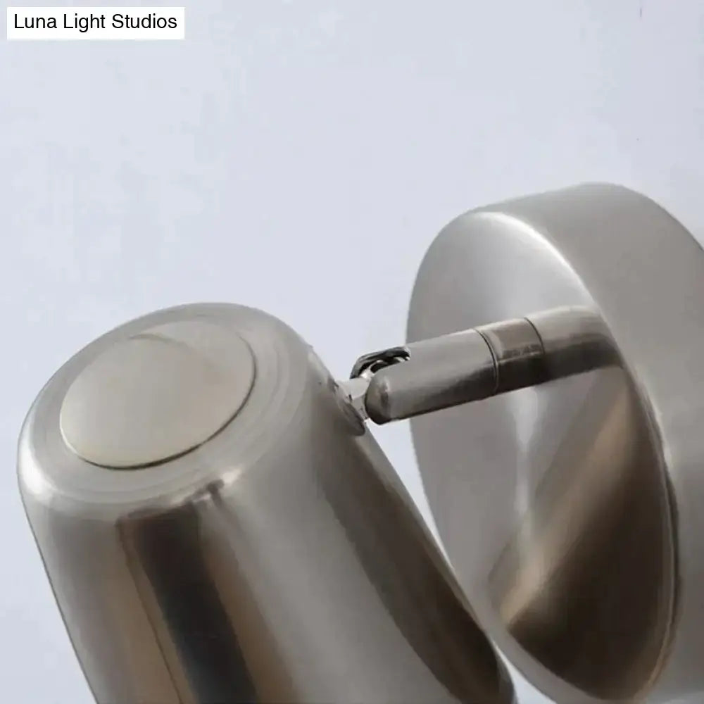 Industrial brushed nickel led wall sconce bedroom spotlight