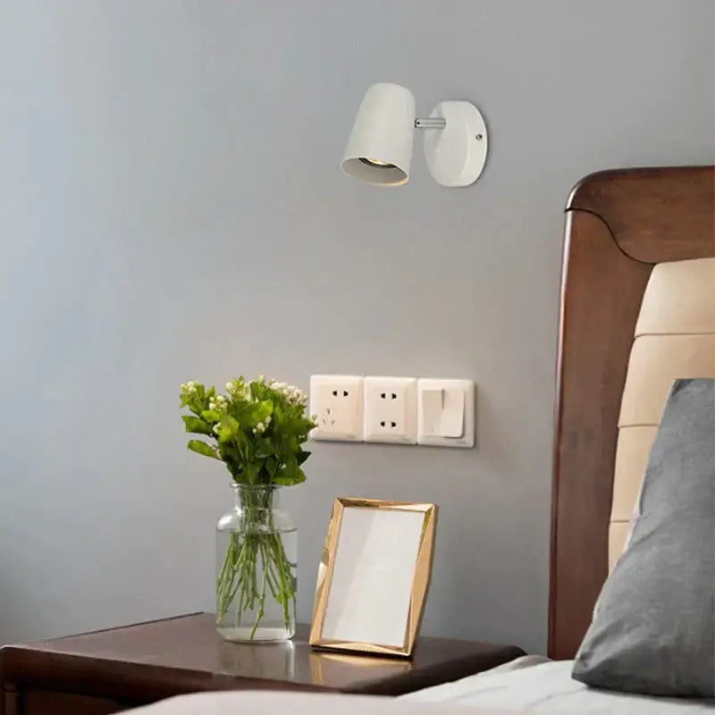 Industrial brushed nickel led wall sconce bedroom spotlight