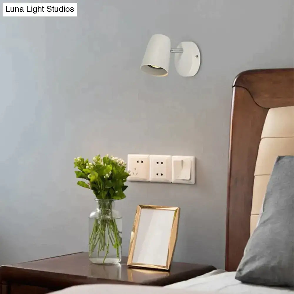 Industrial brushed nickel led wall sconce bedroom spotlight