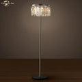 DecorBites™ Industrial Crystal LED Floor Lamp Chrome Black Metal Standing Light