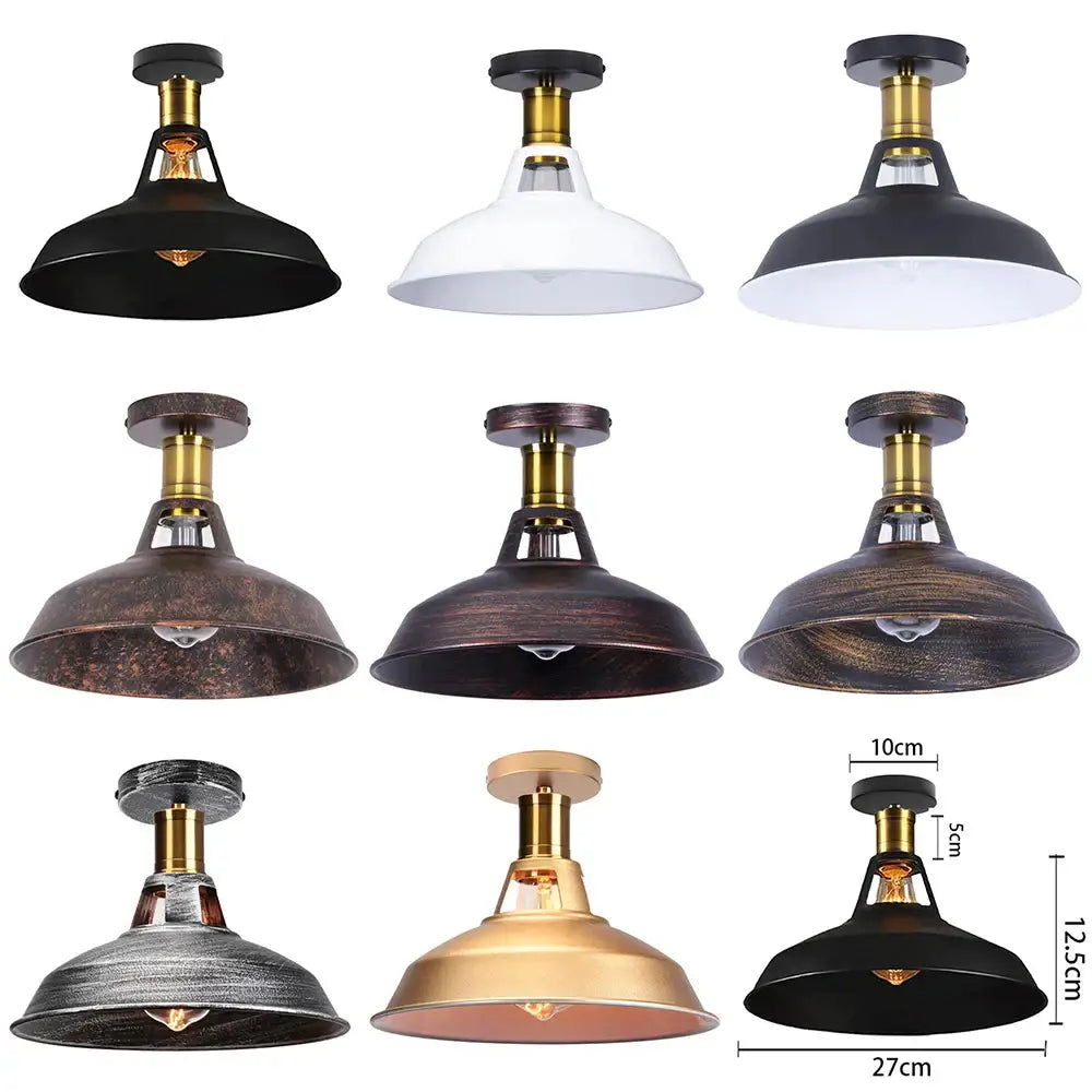 Industrial dome metal ceiling light shade – kitchen bar lighting