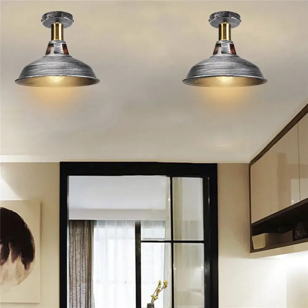 Industrial dome metal ceiling light shade – kitchen bar lighting