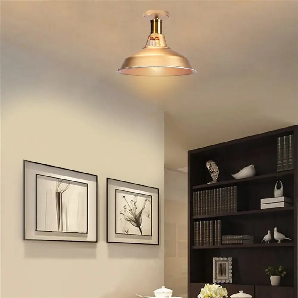Industrial dome metal ceiling light shade – kitchen bar lighting