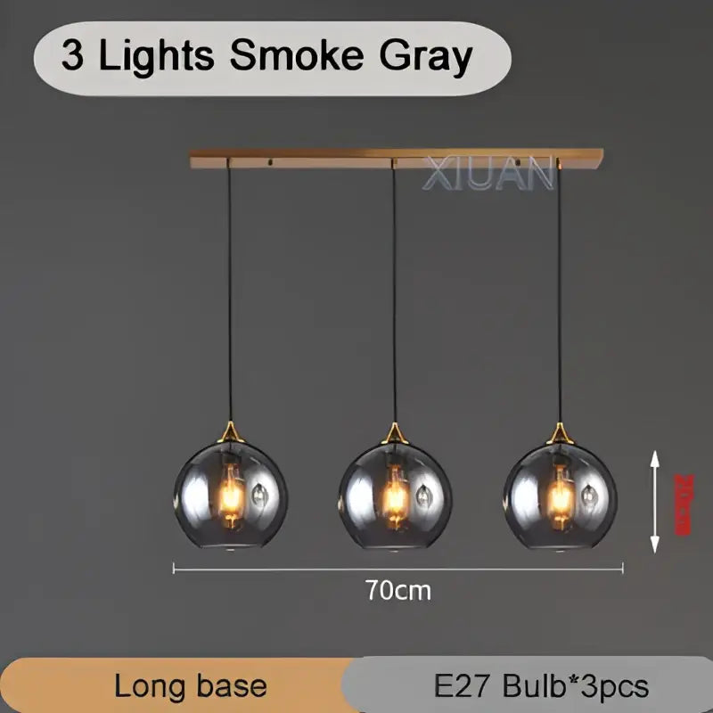 DecorBites™ Industrial Glass Pendant Light for Dining Table, Kitchen, Bar, Office - E27