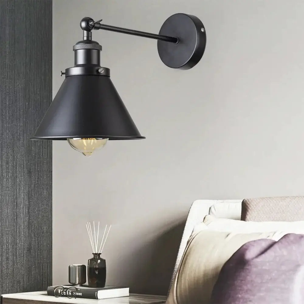Industrial gold wall lamp bedroom brass sconce with adjustable arm