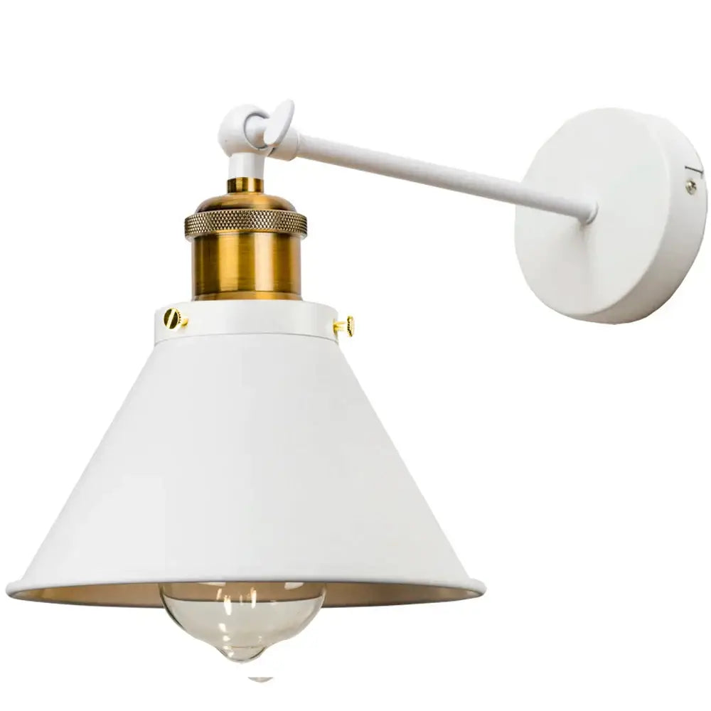 Industrial gold wall lamp bedroom brass sconce with adjustable arm