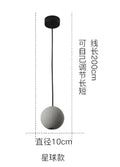 Industrial gray and gold cement pendant light dining room sphere