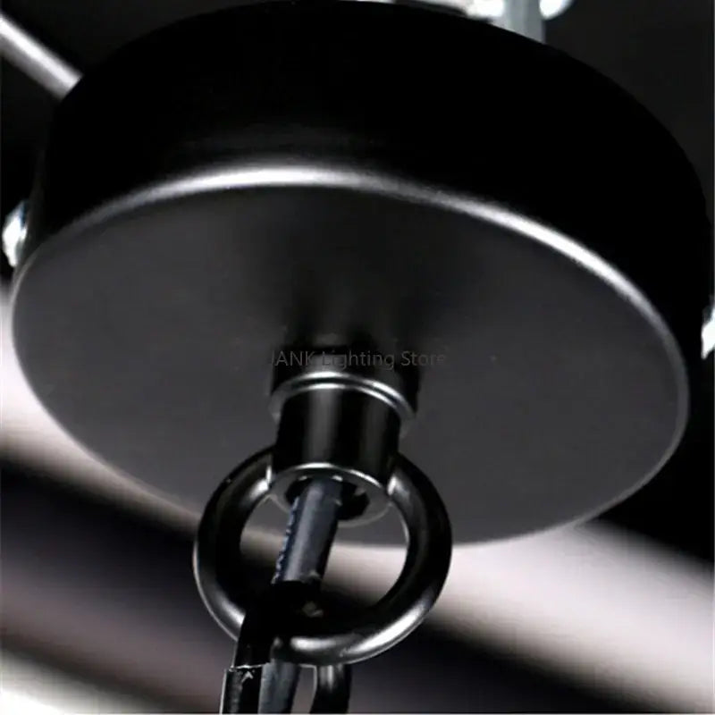 Industrial greenery chandelier black metal pendant light bar decor