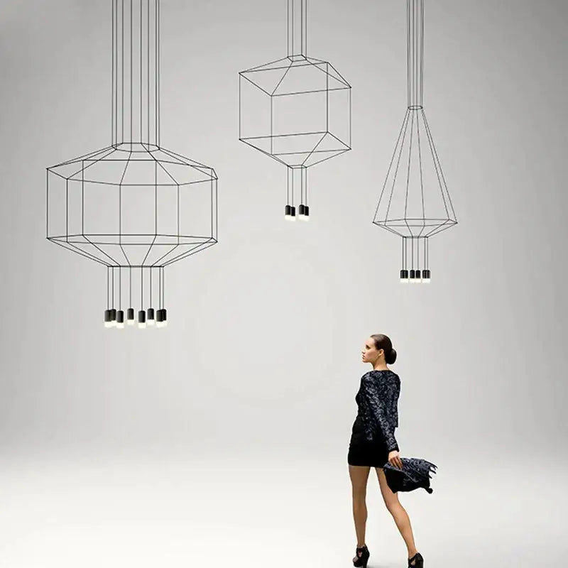 DecorBites™ Industrial Iron Art LED Pendant Light - Black Minimalist Wall Lamp