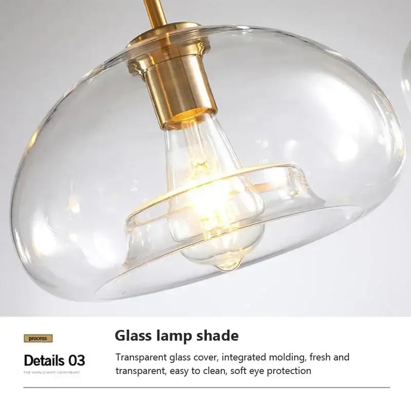 DecorBites™ Industrial Loft Glass Pendant Light for Kitchen Restaurant Decor