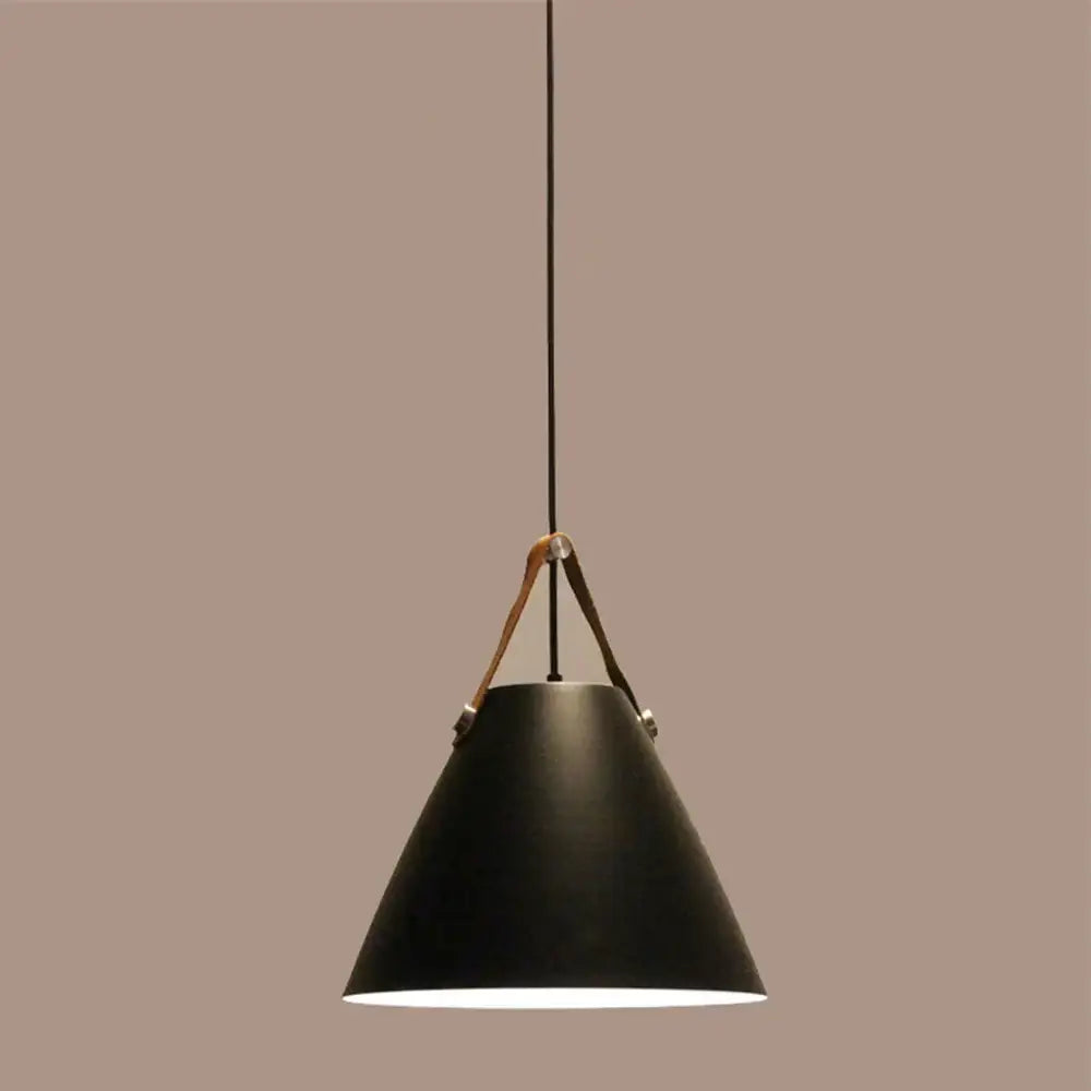 Industrial matte black & wood pendant light fixture kitchen