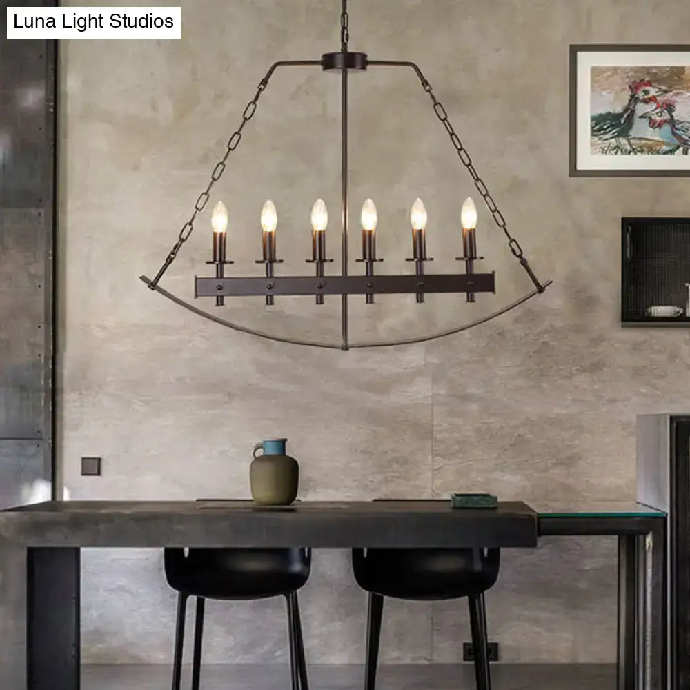 Industrial metal black island lighting dining room pendant light