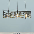 Industrial metal island lighting dining room cage shade pendant