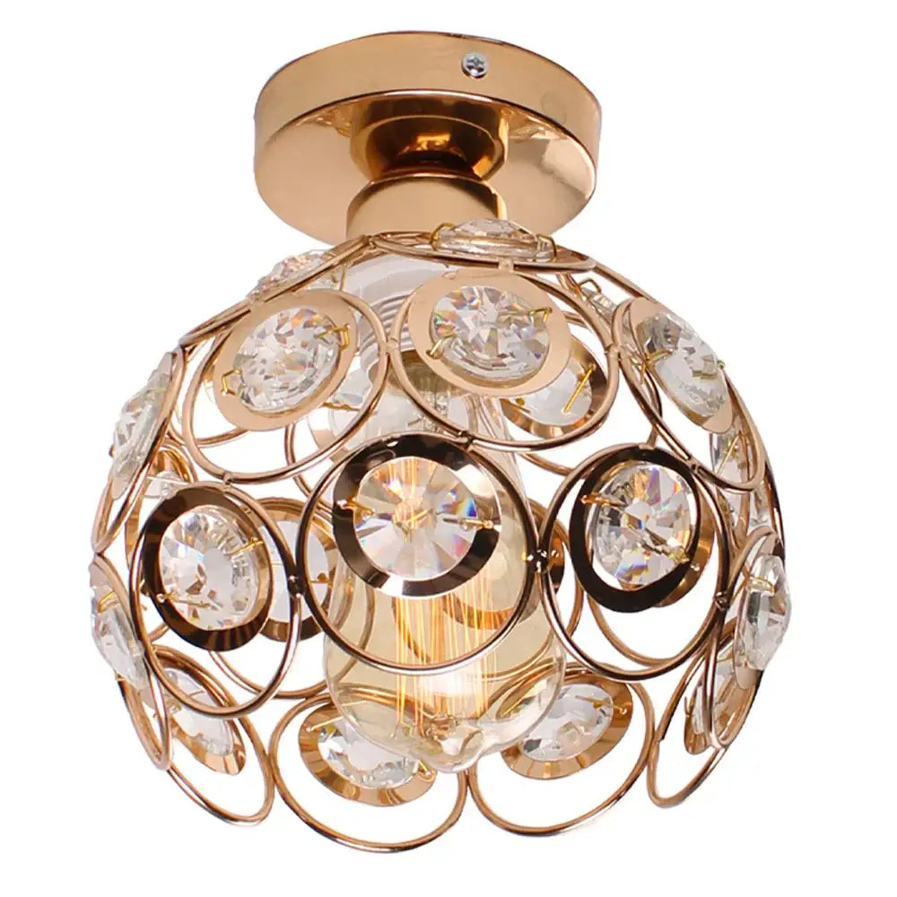Industrial rose gold & brass ceiling light for living room