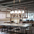 Industrial rustic rope 8-light chandelier dining room fabric barrel