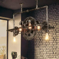 Industrial silver gray gear island pendant – kitchen led light