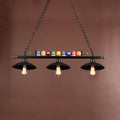 DecorBites™ Industrial Style Black Metal Billiard Light with Scalloped Shade - 3-Light Island Pendant