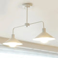 DecorBites™ Industrial Conic Pendant Light - Black/White, Stylish Metallic, 2 Heads with Angle Arm - Perfect for Kitchen Island Lighting