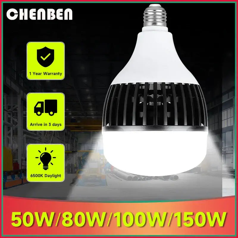 Industrial white e27 led bulb high power garage light