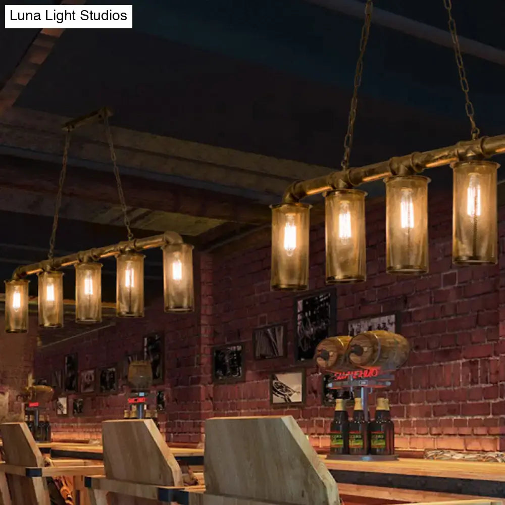 Industrial wrought iron brass pendant light – kitchen 5 head e26 e27
