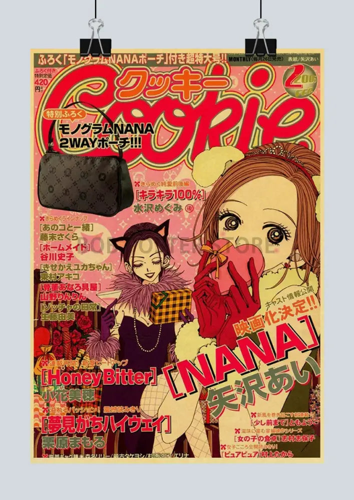Retro nana posters kraft paper wall art bedroom decor character print