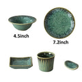 Japanese green textured ceramic dinnerware set dining room bowl