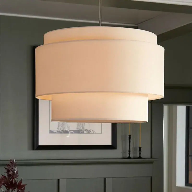 DecorBites™ Camden Japanese Style Pendant Lamp Minimalist Fabric Shade Kitchen Living Room Lighting