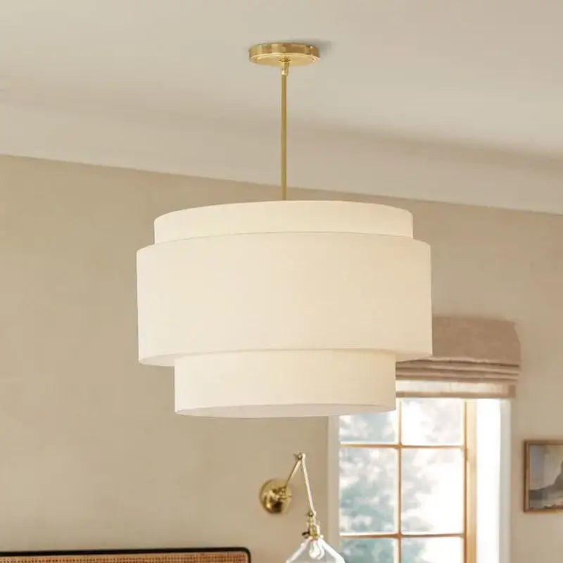 DecorBites™ Camden Japanese Style Pendant Lamp Minimalist Fabric Shade Kitchen Living Room Lighting
