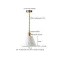 Japanese style white pleated ceramic led hanging lamp dining room