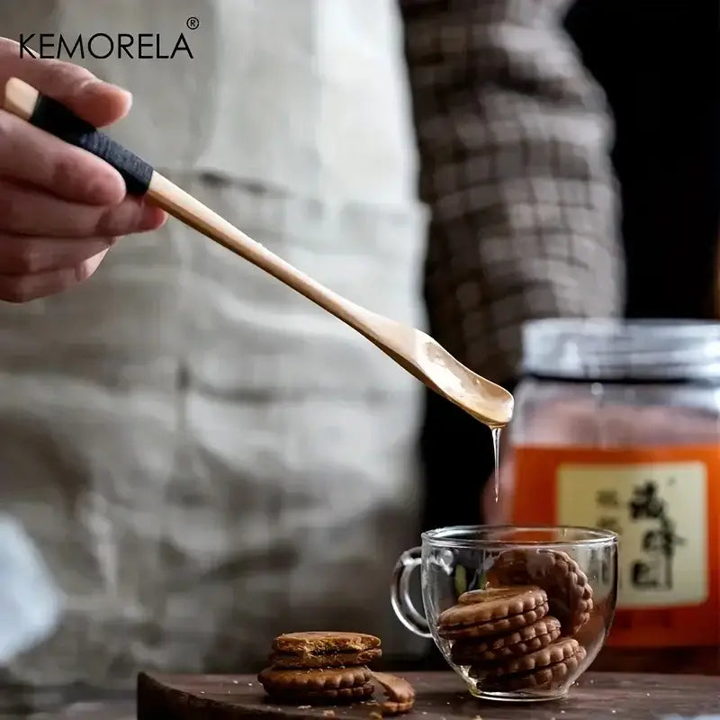 Japanese style wooden spoon set natural & dark wood kitchen tools
