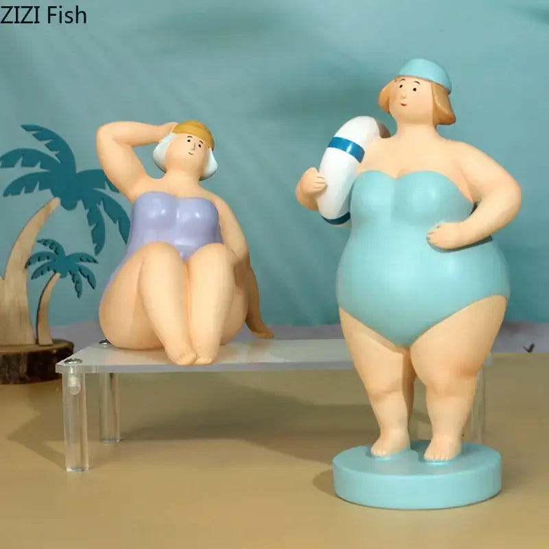 DecorBites™ Beach Swimsuit Women Resin Sculpture Figure Desk Ornament Room Decor