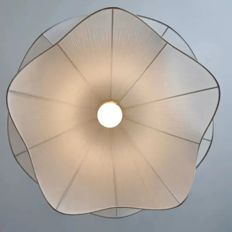 Layered white fabric pendant light for dining room