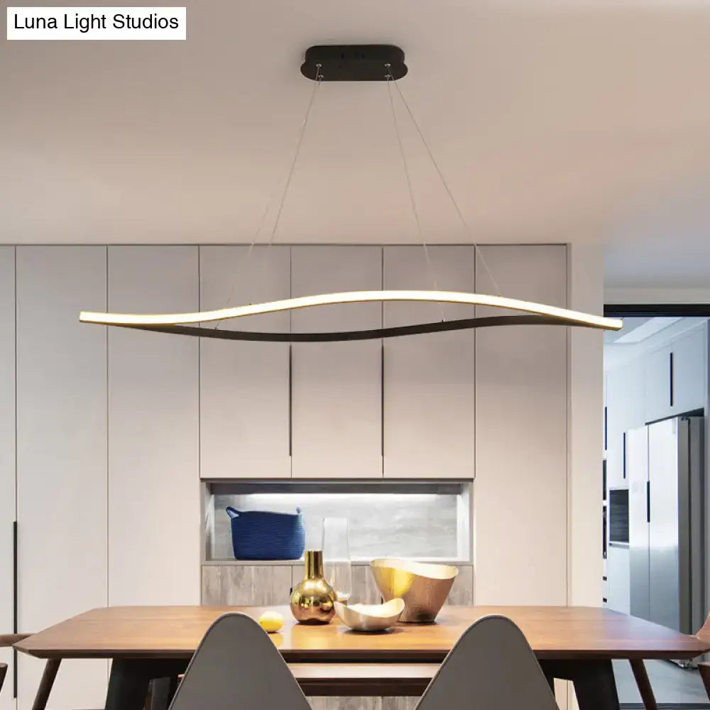 Modern black and white leaf led island lamp for dining room
