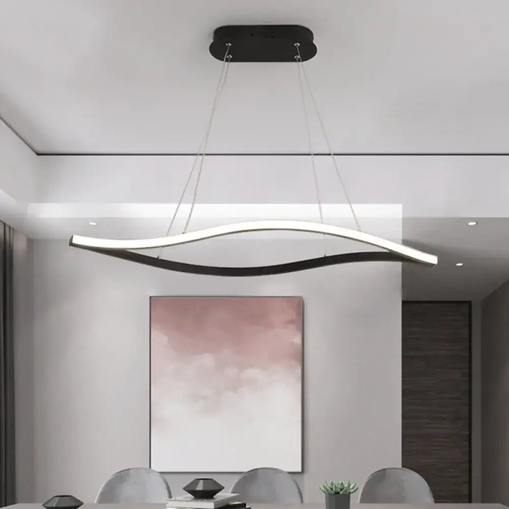 Modern black and white leaf led island lamp for dining room