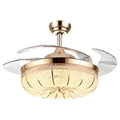 LED Pumpkin Frequency Conversion Ceiling Fan Light In Dining Room Bedroom