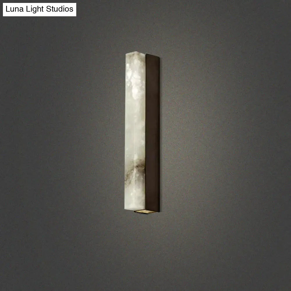 Modern brass and white onyx wall lighting – living room sconce