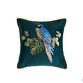 Leopard embroidered decorative pillowcase teal & gold living room