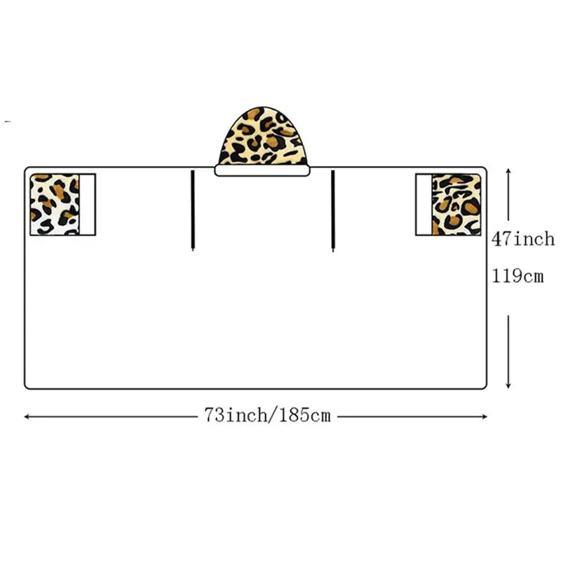 DecorBites™ Leopard Print Warm Wearable Lap Blanket - Soft Flannel Shawl Blanket