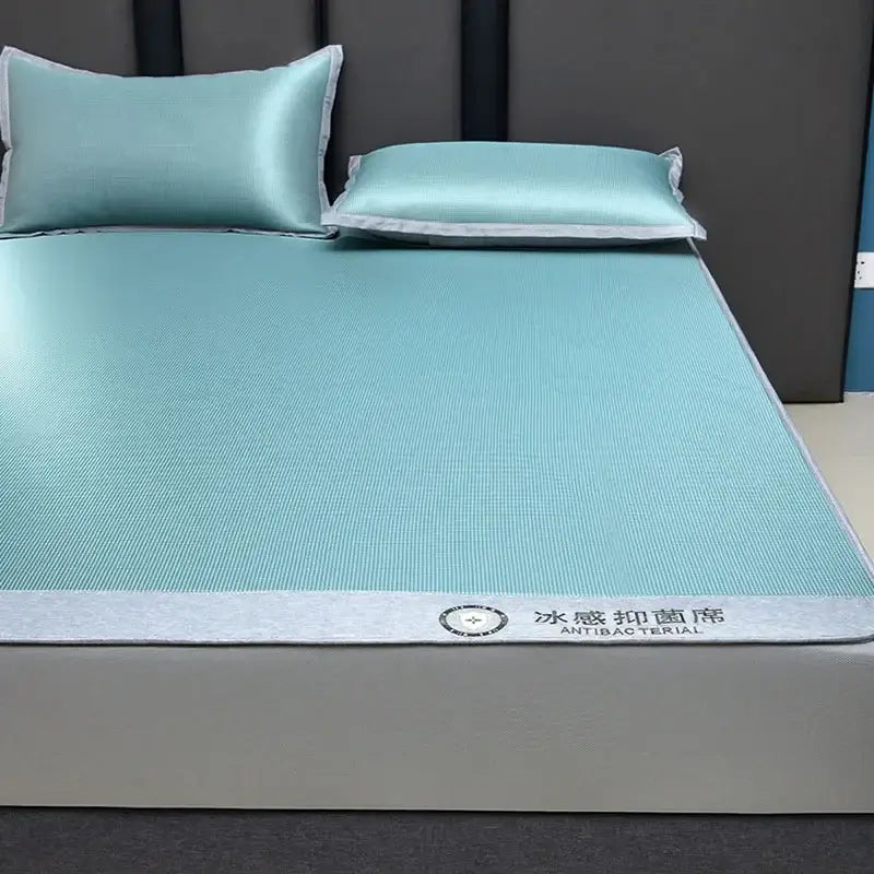 Light blue cooling jacquard fitted sheet bedroom mattress protector