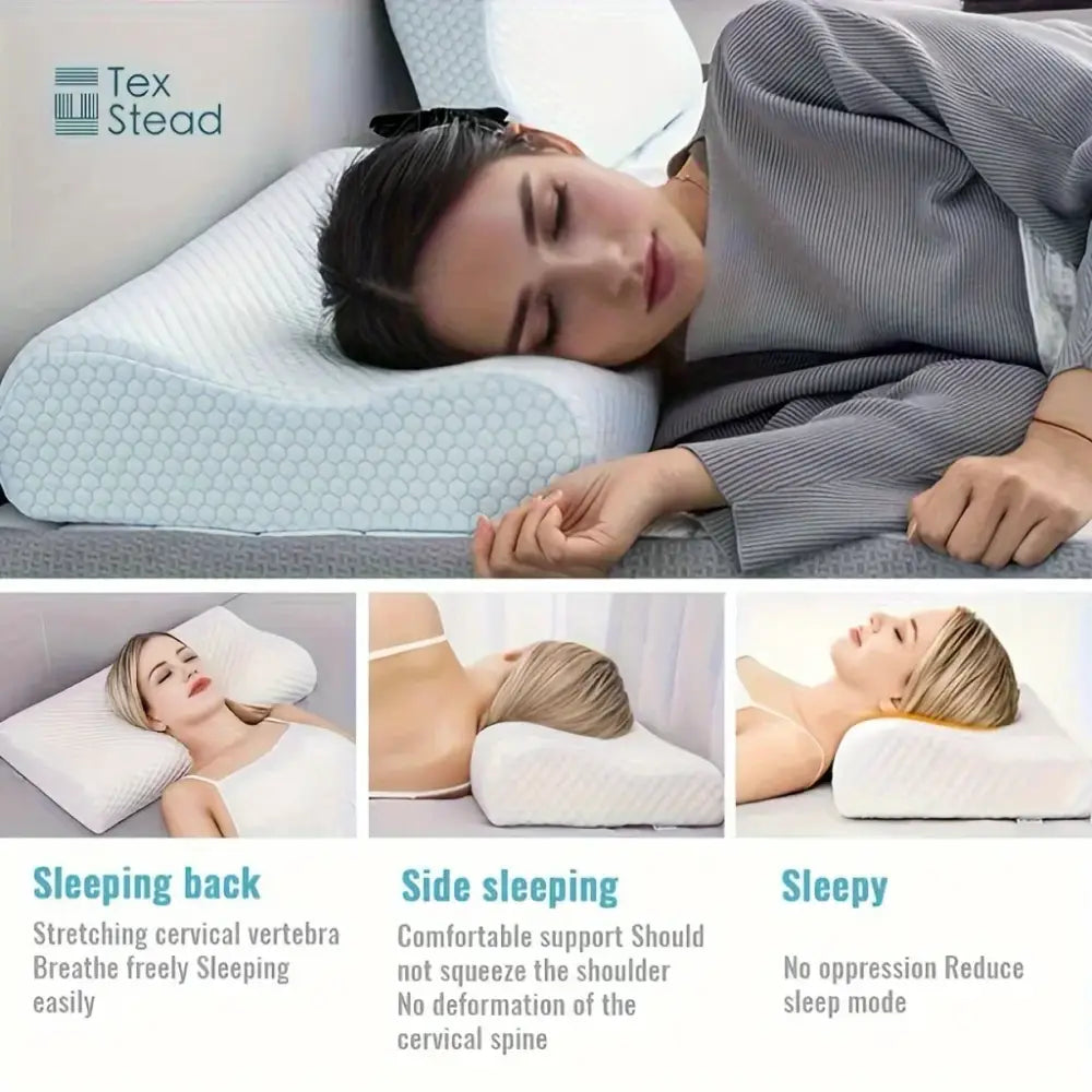 DecorBites™ Cooling Memory Foam Contour Pillow for Cervical Support