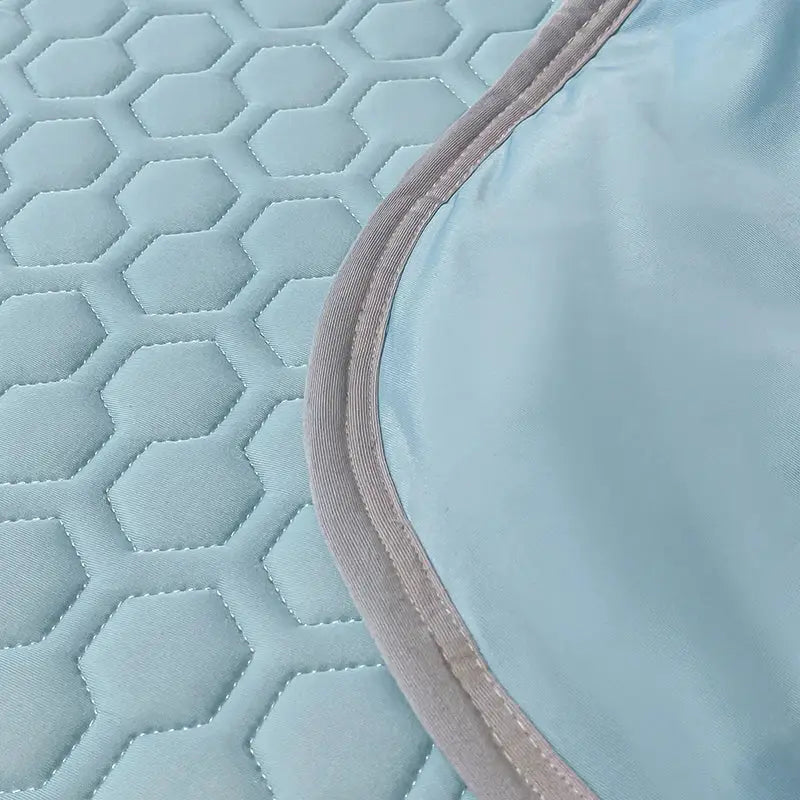 Light blue ice silk quilt set bedroom cool feeling bedding