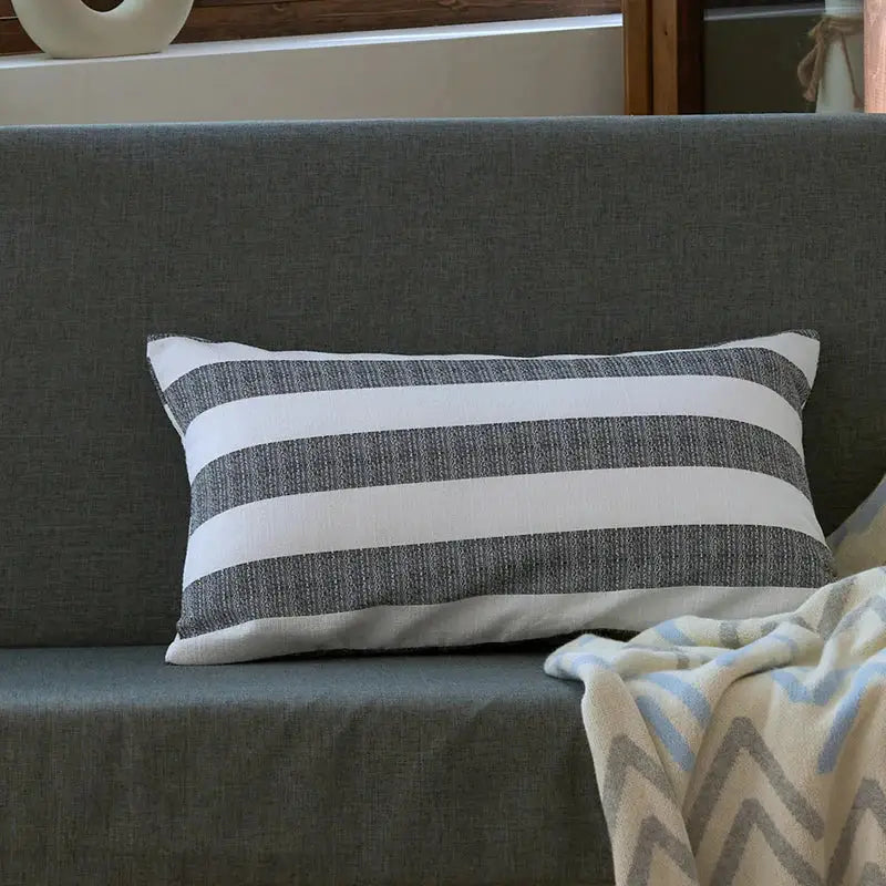 DecorBites™ Linen Stripe Cushion Cover - 45x45cm & 30x50cm Home Decor for Living Room