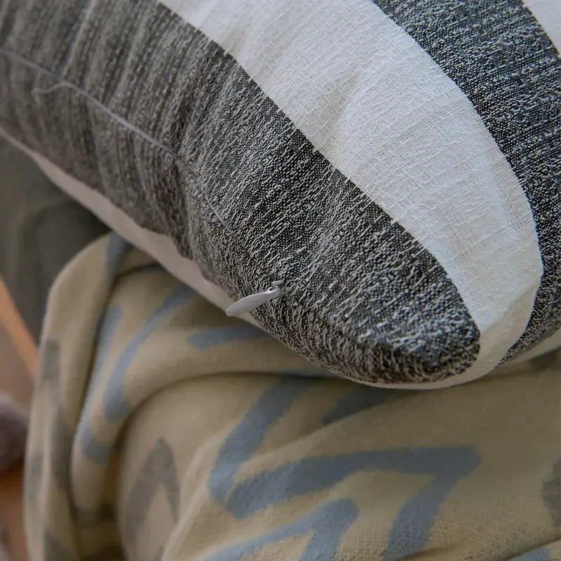 DecorBites™ Linen Stripe Cushion Cover - 45x45cm & 30x50cm Home Decor for Living Room