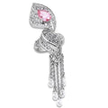 LO1010 - Rhodium Brass Ring with AAA Grade CZ  in Rose