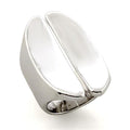 LO207 - Rhodium White Metal Ring with No Stone